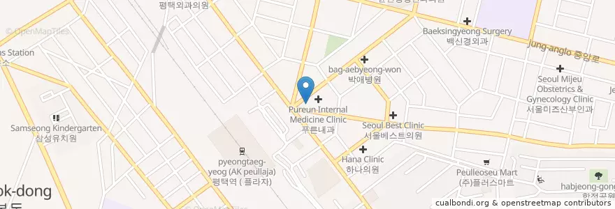 Mapa de ubicacion de 경기치과의원 en Südkorea, Gyeonggi-Do, 평택시.