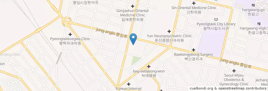 Mapa de ubicacion de 김정경치과 en کره جنوبی, گیونگی-دو, 평택시.