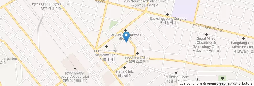 Mapa de ubicacion de 이광석치과의원 en کره جنوبی, گیونگی-دو, 평택시.