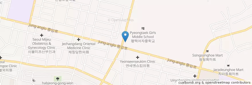 Mapa de ubicacion de 고치과의원 en Zuid-Korea, Gyeonggi-Do, 평택시.