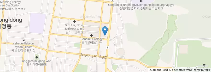 Mapa de ubicacion de 바른이치과 en Güney Kore, 경기도, 평택시.