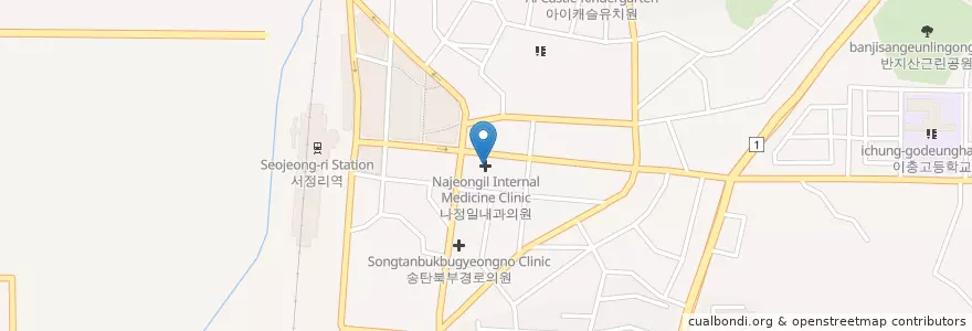 Mapa de ubicacion de 나정일내과의원 en Corée Du Sud, Gyeonggi, 평택시.