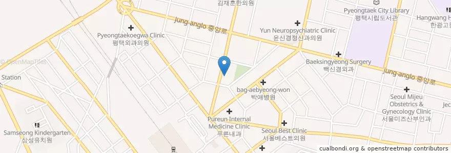 Mapa de ubicacion de 윤내과의원 en Güney Kore, 경기도, 평택시.