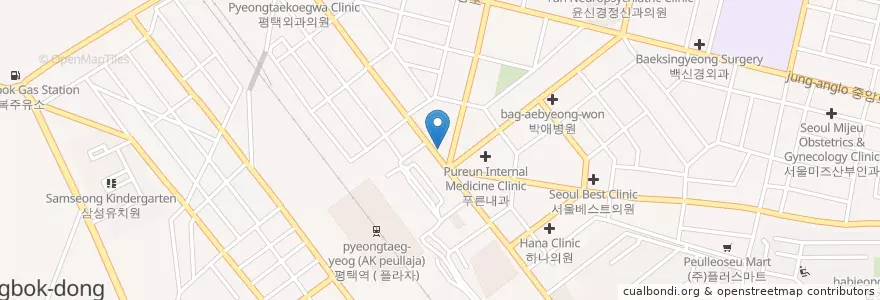 Mapa de ubicacion de 최내과의원 en Güney Kore, 경기도, 평택시.