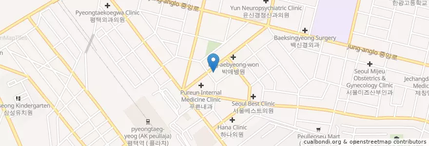 Mapa de ubicacion de Seminsingyeong Internal Medicine Clinic en South Korea, Gyeonggi-Do, Pyeongtaek-Si.