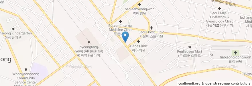 Mapa de ubicacion de 미소미인의원 en Corée Du Sud, Gyeonggi, 평택시.