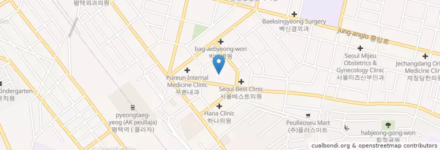 Mapa de ubicacion de 안준석마취통증의학과의원 en 大韓民国, 京畿道, 平沢市.