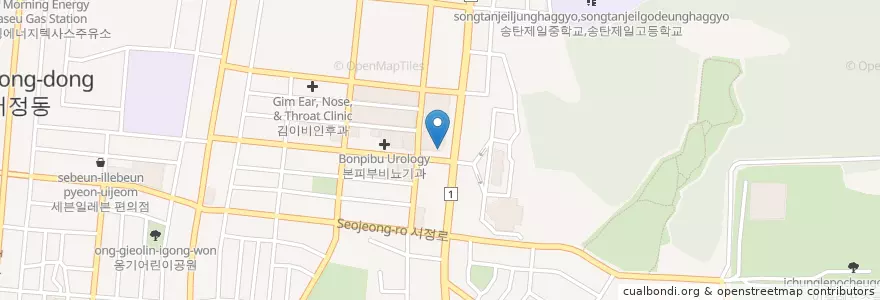 Mapa de ubicacion de 정이비인후과 en Corée Du Sud, Gyeonggi, 평택시.