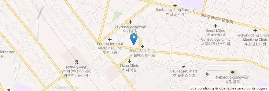 Mapa de ubicacion de 박이비인후과의원 en Corea Del Sud, Gyeonggi, 평택시.