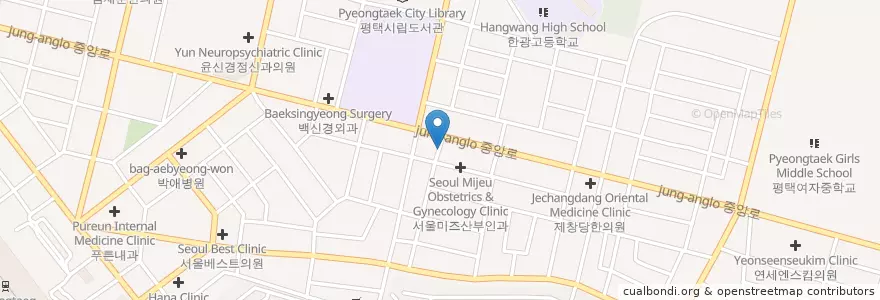 Mapa de ubicacion de 양의조소아과의원 en Corea Del Sur, Gyeonggi, 평택시.