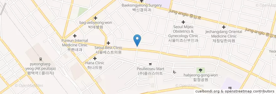 Mapa de ubicacion de 서울정형외의원 en Corea Del Sur, Gyeonggi, 평택시.