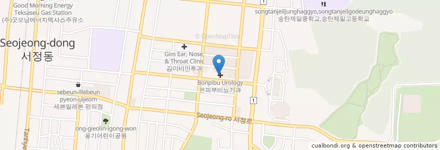Mapa de ubicacion de 본피부비뇨기과 en Corée Du Sud, Gyeonggi, 평택시.
