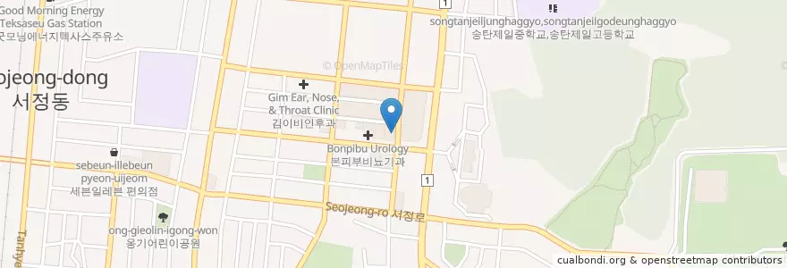 Mapa de ubicacion de 연세가정의원 en Korea Selatan, Gyeonggi, 평택시.