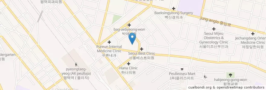 Mapa de ubicacion de 평택장문외과의원 en Korea Selatan, Gyeonggi, 평택시.