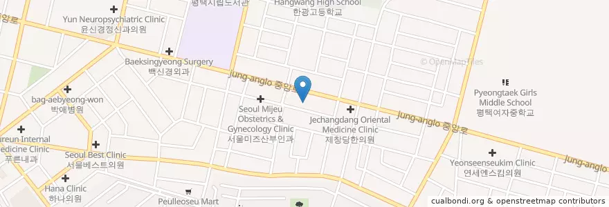 Mapa de ubicacion de 으라차정형외과의원 en Corée Du Sud, Gyeonggi, 평택시.