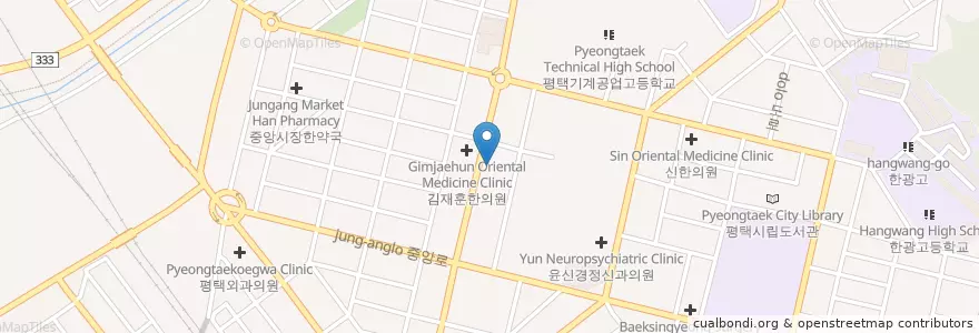 Mapa de ubicacion de 연세정형외과 en کره جنوبی, گیونگی-دو, 평택시.