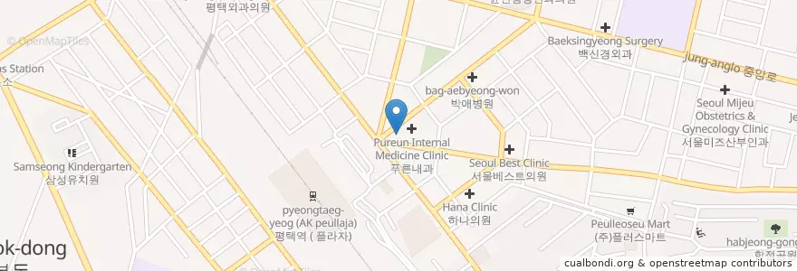 Mapa de ubicacion de 신명한의원 en 대한민국, 경기도, 평택시.