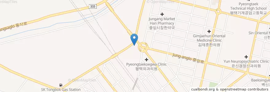 Mapa de ubicacion de 통복한의원 en Corea Del Sur, Gyeonggi, 평택시.