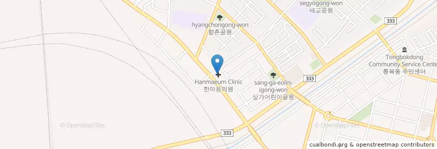 Mapa de ubicacion de 한마음의원 en Coreia Do Sul, Gyeonggi, 평택시.