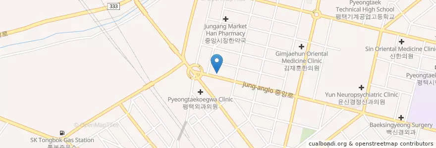 Mapa de ubicacion de 영제의원 en Südkorea, Gyeonggi-Do, 평택시.