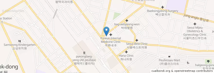 Mapa de ubicacion de 예인한의원 en 대한민국, 경기도, 평택시.
