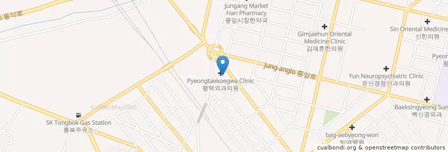 Mapa de ubicacion de 거북이한의원 en 대한민국, 경기도, 평택시.