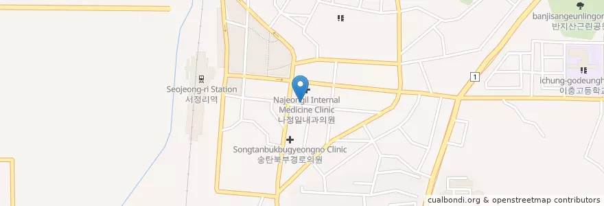 Mapa de ubicacion de 조술유중국한의원 en 大韓民国, 京畿道, 平沢市.