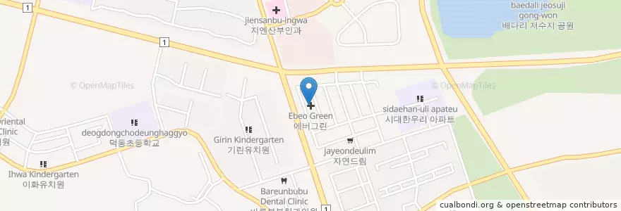 Mapa de ubicacion de 에버그린 en Corea Del Sud, Gyeonggi, 평택시.