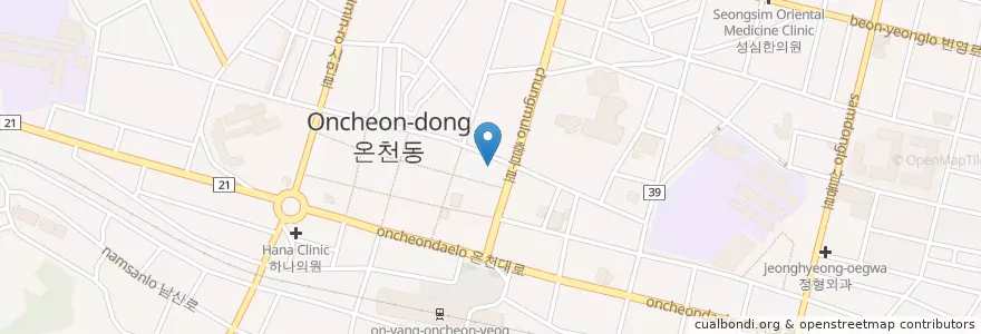 Mapa de ubicacion de 자매치과의원 en Südkorea, Chungcheongnam-Do, 아산시.
