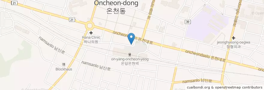 Mapa de ubicacion de 아산서울치과의원 en Korea Selatan, Chungcheong Selatan, 아산시.