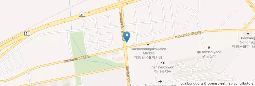Mapa de ubicacion de 밝은미소 치과 en Республика Корея, Чхунчхон-Намдо, 아산시.