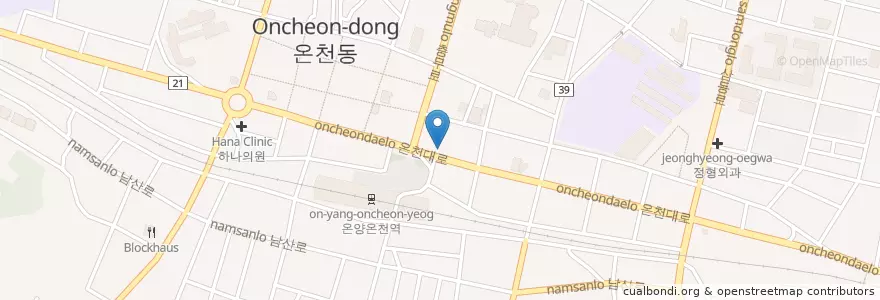 Mapa de ubicacion de 정창호내과 en 대한민국, 충청남도, 아산시.