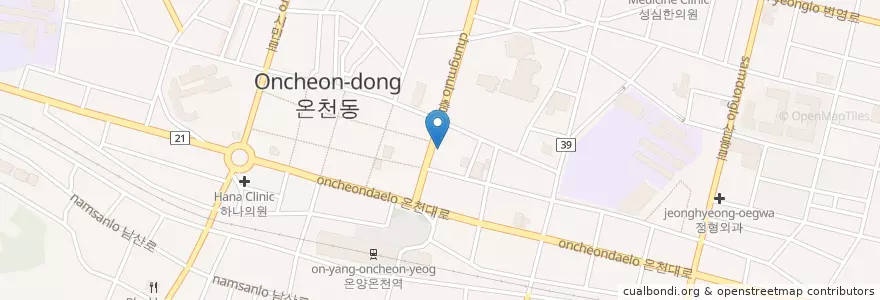 Mapa de ubicacion de 양정형외과;수비뇨기과 en 대한민국, 충청남도, 아산시.
