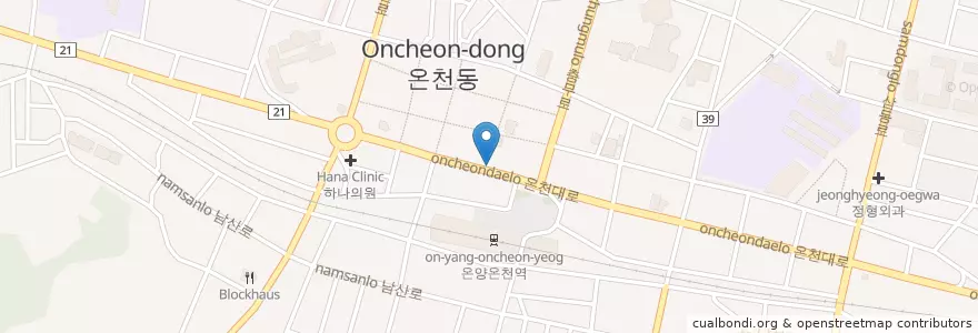 Mapa de ubicacion de 이남민내과 en Südkorea, Chungcheongnam-Do, 아산시.
