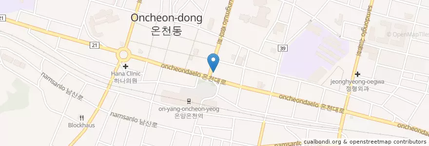 Mapa de ubicacion de 박종필성형외과 en Zuid-Korea, Chungcheongnam-Do, 아산시.