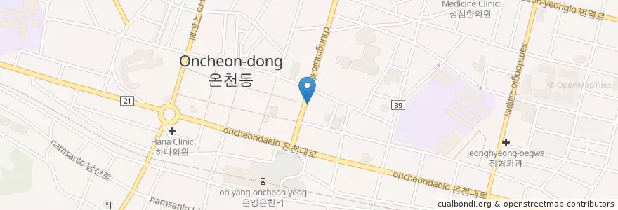 Mapa de ubicacion de 제일내과의원 en Corée Du Sud, Chungcheong Du Sud, 아산시.