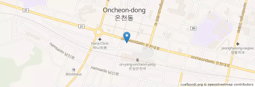 Mapa de ubicacion de 선내과 en 대한민국, 충청남도, 아산시.