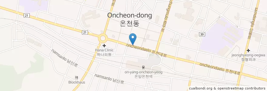 Mapa de ubicacion de 김재현피부비뇨기과의원 en Corea Del Sud, Sud Chungcheong, 아산시.