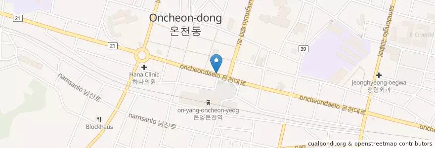 Mapa de ubicacion de 연세이비인후과의원 en Corée Du Sud, Chungcheong Du Sud, 아산시.