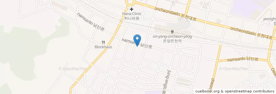 Mapa de ubicacion de 오라클피부과 en 대한민국, 충청남도, 아산시.