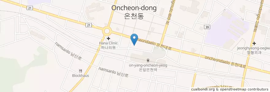 Mapa de ubicacion de 지상신경정신과;우리들의원 en Südkorea, Chungcheongnam-Do, 아산시.