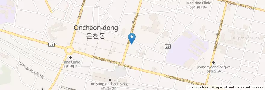 Mapa de ubicacion de 시민한의원 en 大韓民国, 忠清南道, 牙山市.