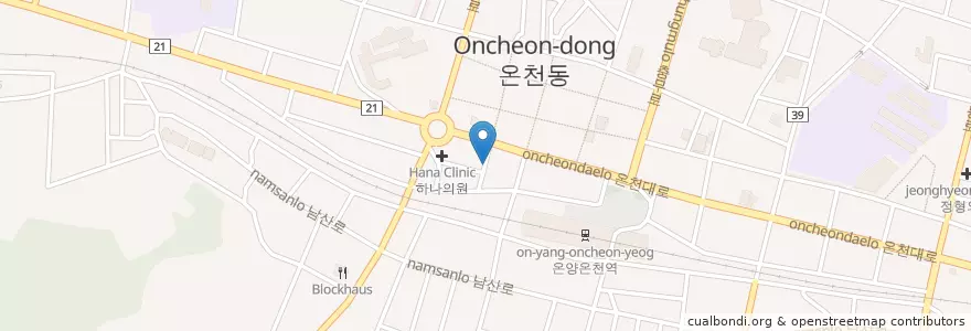 Mapa de ubicacion de 경희의원 en 대한민국, 충청남도, 아산시.