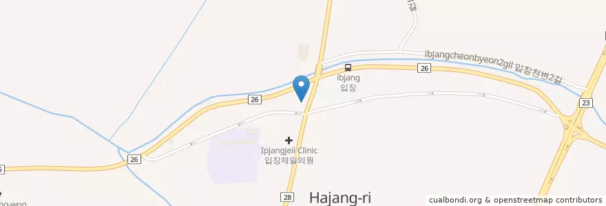 Mapa de ubicacion de 연세한의원 en 韩国/南韓, 忠清南道, 天安市, 西北區, 입장면.