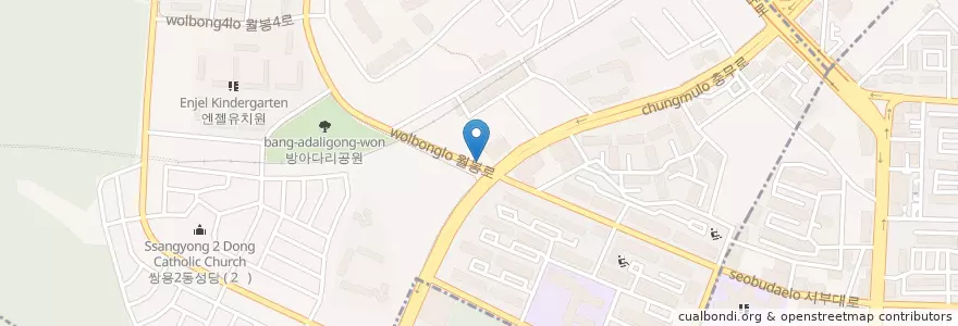 Mapa de ubicacion de 본치과 en Zuid-Korea, Chungcheongnam-Do, 천안시, 서북구, 쌍용동.