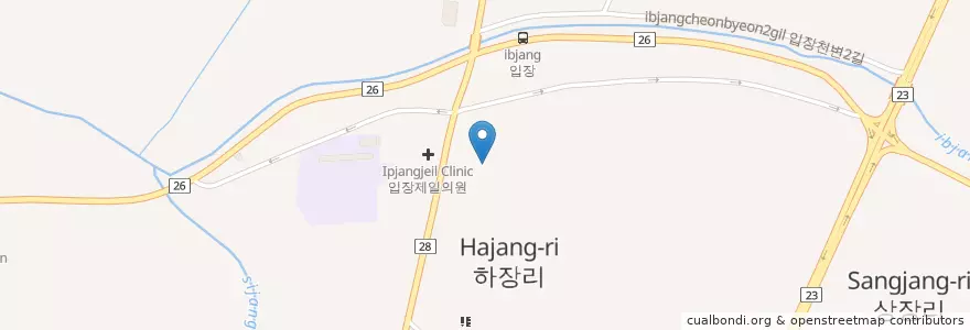 Mapa de ubicacion de 알콜중독정신전문병원 en Coreia Do Sul, Chungcheong Do Sul, 천안시, 서북구, 입장면.