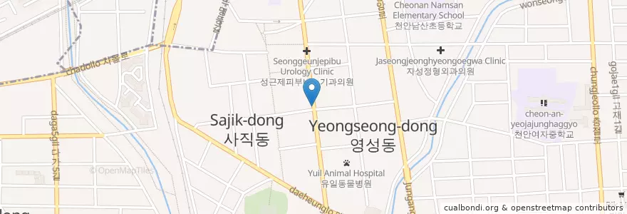 Mapa de ubicacion de 최치과의원 en 대한민국, 충청남도, 천안시, 동남구.
