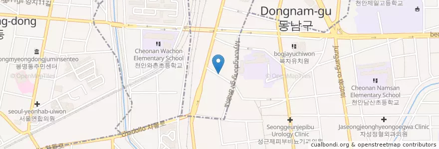 Mapa de ubicacion de 이치과의원 en 대한민국, 충청남도, 천안시, 동남구.