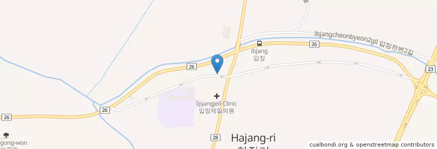 Mapa de ubicacion de 유명치과 en Corea Del Sur, Chungcheong Del Sur, 천안시, 서북구, 입장면.
