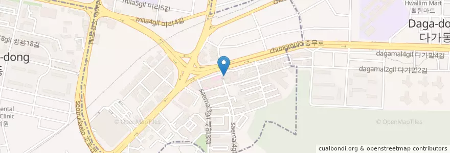 Mapa de ubicacion de 유화치과 en كوريا الجنوبية, 충청남도, 천안시, 서북구.